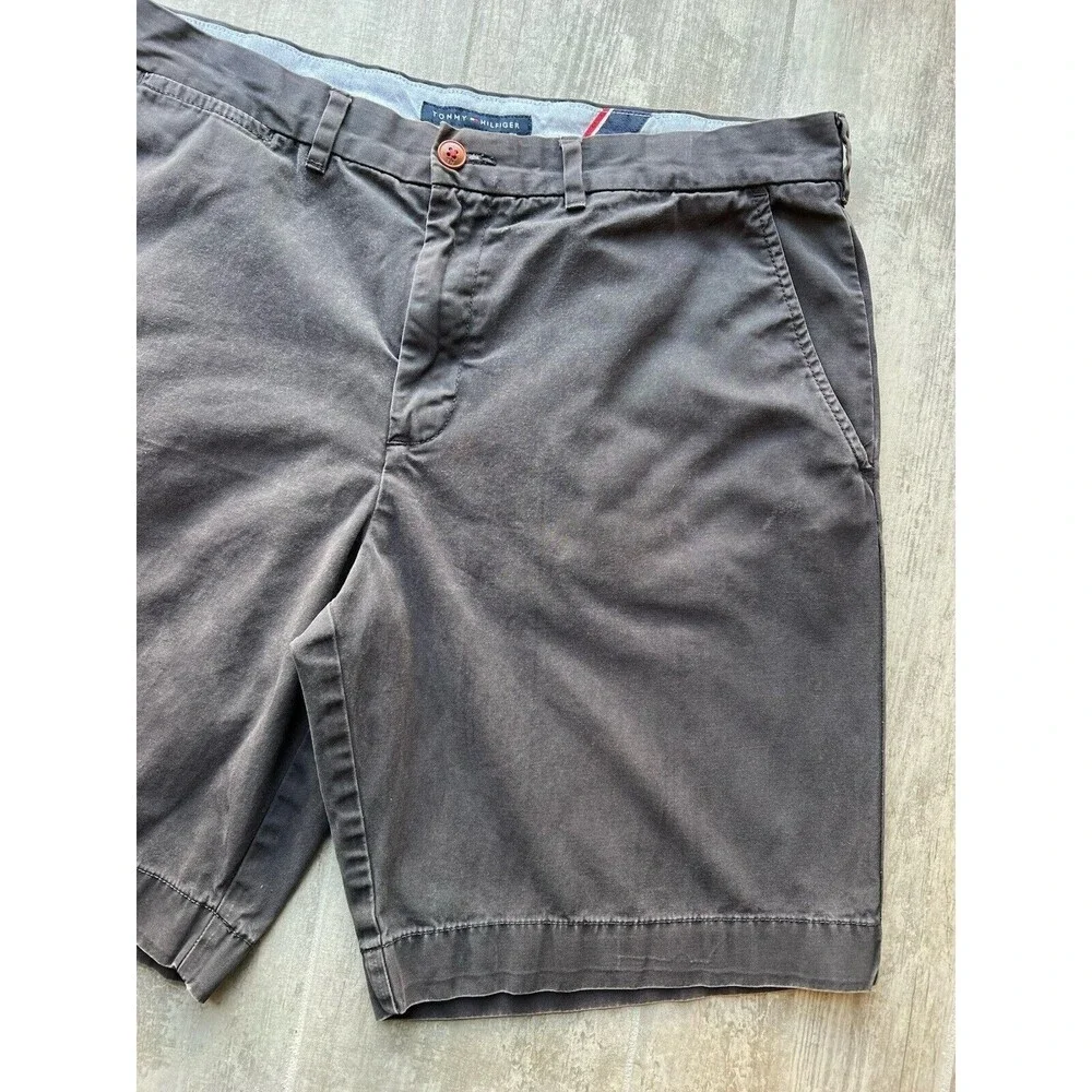 $60 Tommy Hilfiger Men's Chino Shorts Classic Fit Dark Charcoal L 38 10
